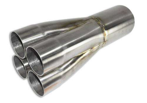 16ga 304 Stainless Merge Collectors (.065") - 4 into 1 304 Stainless Steel Merge Collectors