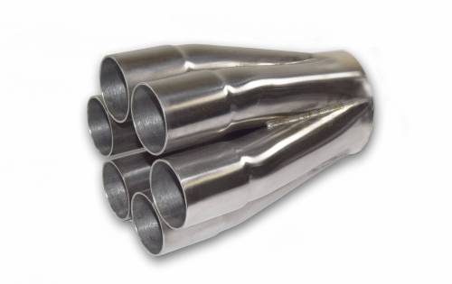 16ga 304 Stainless Merge Collectors (.065") - 6 into 1 304 Stainless Steel Merge Collectors
