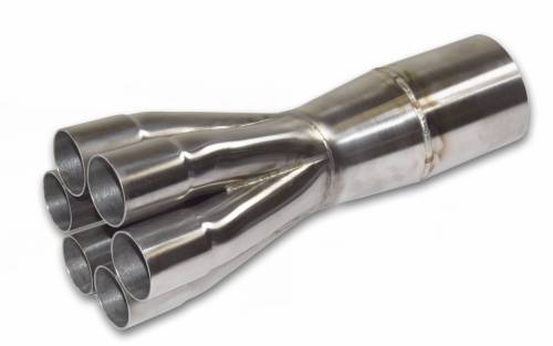 18ga 304 Stainless Merge Collectors (.049") - 6 into 1 304 Stainless Steel Merge Collectors- 18ga (.049)
