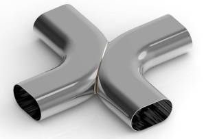 Stainless Headers - Universal 304 Stainless Steel Oval X-Pipe