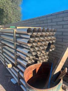 Stainless Headers - 4" OD 16ga 409 Stainless Steel Tubing--SURPLUS, 3ft Minimum Length