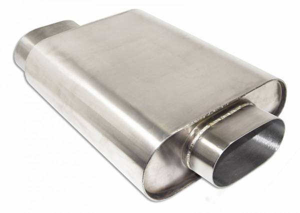 Stainless Headers - 304 Stainless Steel Oval Low Profile Muffler