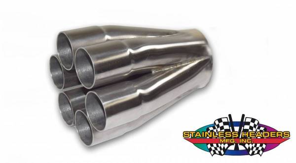 Stainless Headers - 2 1/8" Primary 6 into 1 321 Stainless Steel Merge Collector-16ga 321ss
