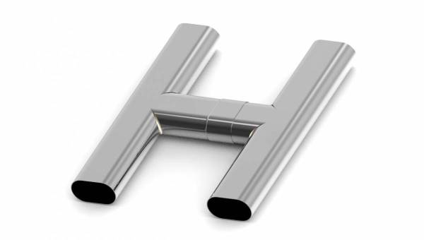 Stainless Headers - Custom 304 Stainless Steel Two-Piece Oval Crossover-Pipe