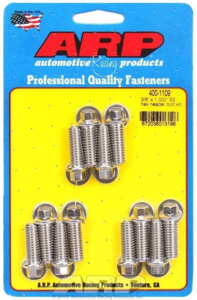 ARP - ARP 400-1109: 3/8" x 1" Long Stainless Header Bolts (12)