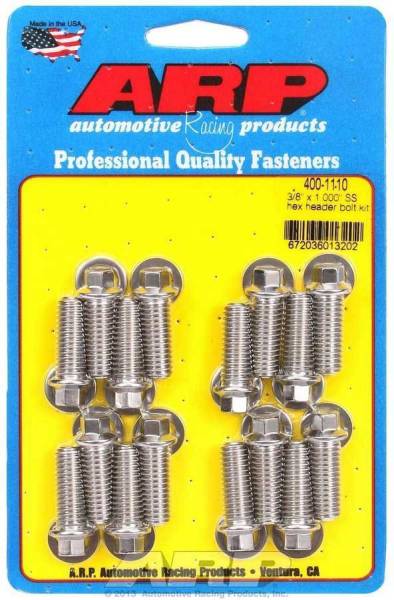 ARP - ARP 400-1110: 3/8" x 1" Long Stainless Header Bolts (16)