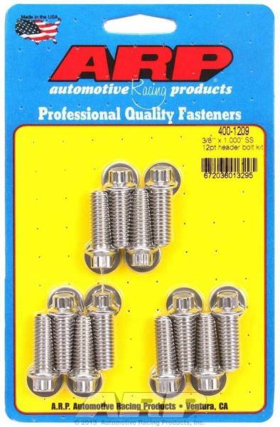 ARP - ARP 400-1209: 3/8" x 1.000" Long Stainless Header Bolts (12)
