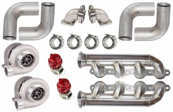 Stainless Headers - Chevy LS-Universal Twin Turbo Kit: Straight Exit Manifolds