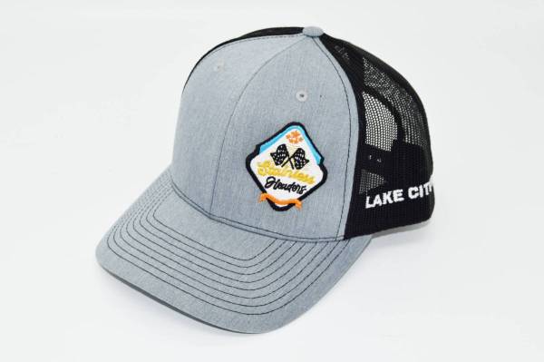 RETRO Stainless Headers Logo Hat- Stitched Grey on Black
