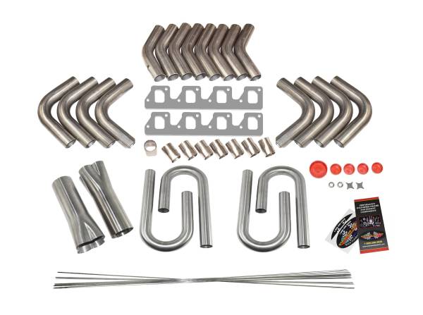 Small Block Ford- Cleveland 4v Small Square Port Custom Fender Exit Header Build Kit