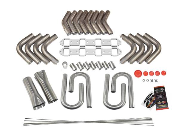 Small Block Ford-Brodix Track 1 Custom Fender Exit Header Build Kit