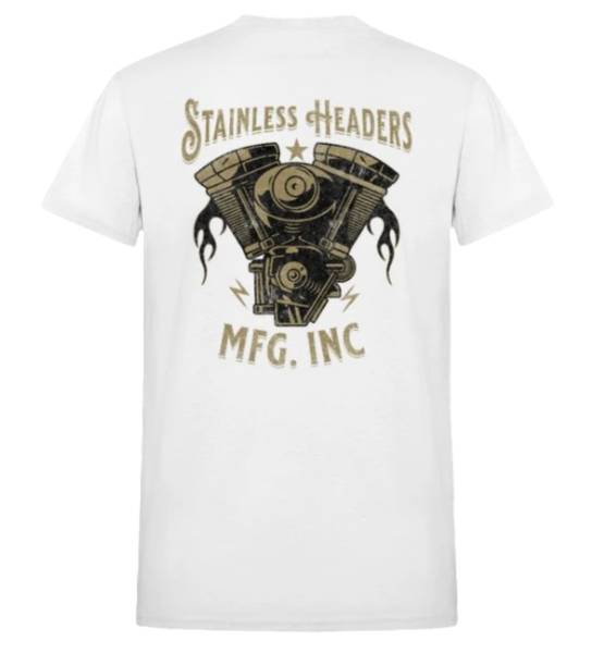 SHM Bronze Biker T-Shirt-White Back