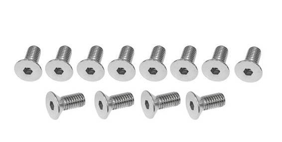 Countersunk Header Adapter Bolts for SBC Stahl/Hooker Adapter Plates- 3/8"-16 x 1"- 304 Stainless Steel (x12)