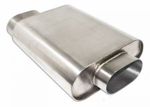 Stainless Headers - 304 Stainless Steel Oval Low Profile Muffler - Image 1