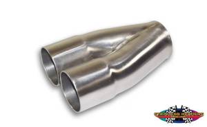 16ga 304 Stainless Merge Collectors (.065") - 2 into 1 304 Stainless Steel Merge Collectors - Stainless Headers - 1 5/8" Primary 2 into 1 Performance Merge Collector-16ga 304ss