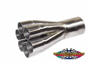 Stainless Headers - 2 1/8" Primary 6 into 1 321 Stainless Steel Merge Collector-16ga 321ss - Image 2