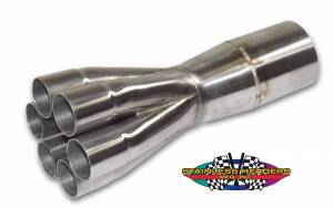 Stainless Headers - 2 1/8" Primary 6 into 1 321 Stainless Steel Merge Collector-16ga 321ss - Image 3