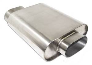 Stainless Headers - 304 Custom Stainless Steel Chambered Oval Low Profile Muffler - Image 2