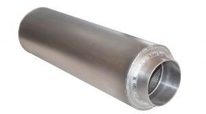 Aluminum Components- Round - Aluminum Mufflers + Resonators - Stainless Headers - Aluminum PowerMuffler- 3.0" Inlet & 4.5" OD Body
