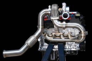 Stainless Headers - Modular Ford 5.0L Coyote Airboat Turbo Header - Image 2