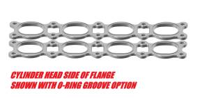 CNC Stainless Header Flange for Noonan 4.8" Mach1- Shown with O-Ring Groove Option