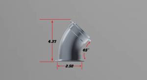 2 1/2" V-Band 45 Degree Turbo Elbow