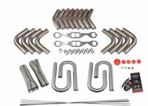 Small Block Chevy Square Port Custom Fender Exit Header Build Kit