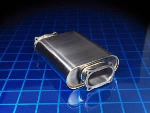 Stainless Headers - 304 Custom Stainless Steel Chambered Oval Low Profile Muffler (600hp Rated*) - Image 4