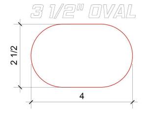 3 1/2" Aluminum Oval Tubing