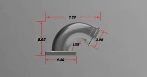 T4 Turbo Flange 120 Degree Stainless Turbo Elbow