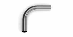 2 1/4" 90 Degree x 6" CLR 304 Stainless Steel Mandrel Bend-18ga (.049")