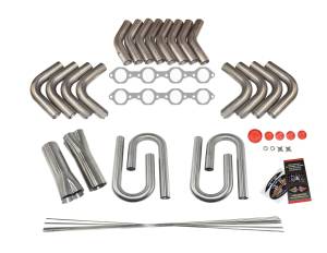 Small Block Ford-W For Dart/AFR 3" Bolt Pattern-Round Port Heads Custom Fender Exit Header Build Kit