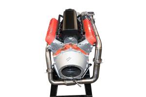 Chevy LS Single Turbo Header (Rear Crossover) (Shown with TH400 Bellhousing)