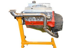 Small Block Chevy Single Turbo Header (Rear Crossover) (Shown with OPTIONAL T4 Elbow)