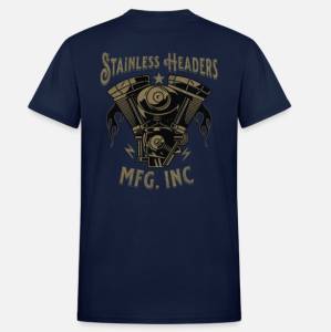 SHM Bronze Biker T-Shirt-Navy Blue Back