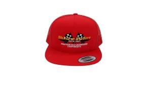 RETRO Stainless Headers Hat- Stitched Logo-Red on Red
