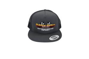 RETRO Stainless Headers Hat- Stitched Logo-Charcoal on Black