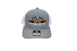 RETRO Stainless Headers Hat- Stitched Logo-Heather Gray on White