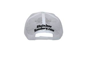 RETRO Stainless Headers Hat- Stitched Logo-White on White (Back)