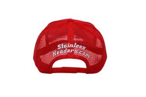 RETRO Stainless Headers Hat- Stitched Logo-Red on Red (Back)