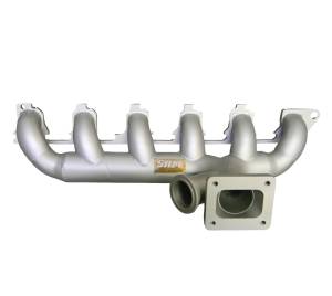 Ford 300/4.9L Inline 6 Turbo Header- W/ Optional Wastegate + Satin Silver Ceramic Coating