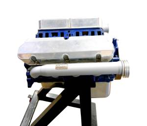 Small Block Ford Dart/AFR 351w Turbo Header- Up & Forward- W/ Satin Silver Ceramic