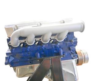 Small Block Ford Dart/AFR 351w Turbo Header- Up & Forward- W/ Satin Silver Ceramic