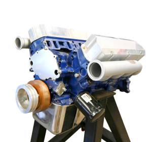 Small Block Ford Dart/AFR 351w Turbo Header- Up & Forward- W/ Satin Silver Ceramic