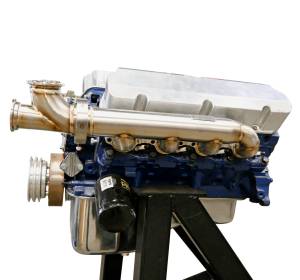 Small Block Ford Dart/AFR 351w Turbo Header- Up & Forward- W/ Turbo Inlet Elbows + Wastegate Mounts