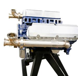 Small Block Ford Dart/AFR 351w Turbo Header- Up & Forward- W/ Turbo Inlet Elbows + Wastegate Mounts