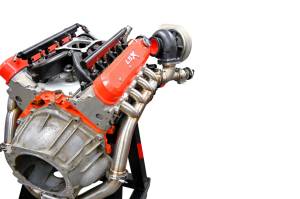 Chevy LS Single Turbo Header (Rear Crossover)-Shown w/ Turbo