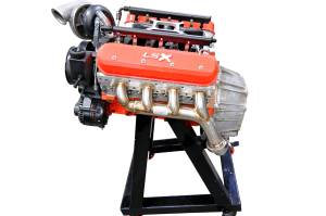 Chevy LS Single Turbo Header (Rear Crossover)-Shown with Turbo