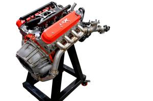 Chevy LS Single Turbo Header (Rear Crossover)--Angle Exit Variant