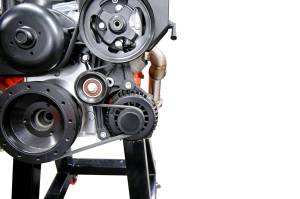 Chevy LS Single Turbo Header (Rear Crossover)--Angle Exit Variant